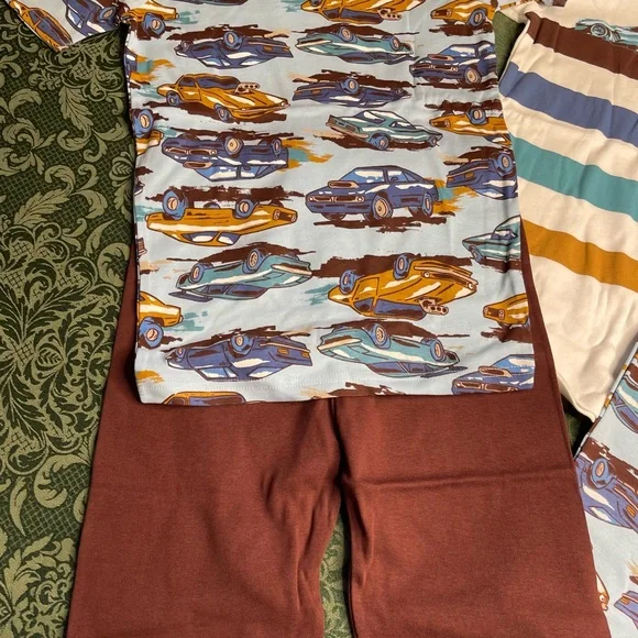 NWt 14 12 carters CLASSIC CARS 4 pc pajamas boys spring summer easter retro camp